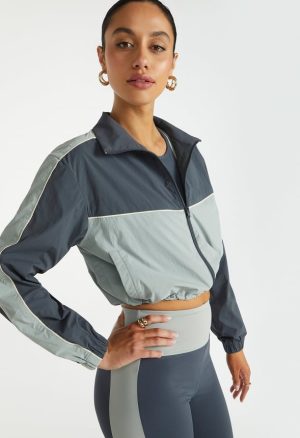 Cropped Windbreaker Jacket