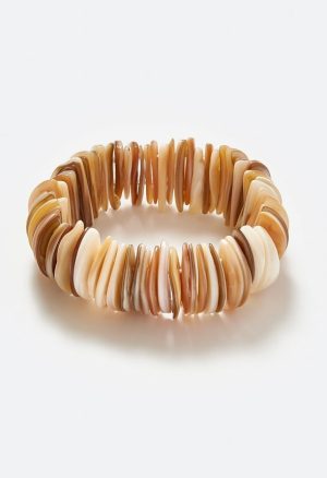 Kelly Real Shell Discs Stretch Bracelet