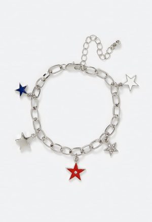 Karla 4th Of July Stars And Chain Bracelet