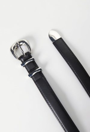 Belt With Metal Buckle And Tip