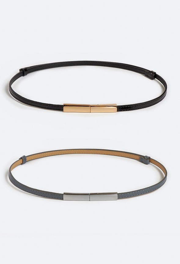 2-Pack Elia Adjustable Belts With Smooth Fine Metal Buckle