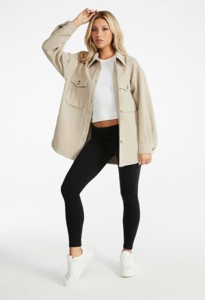 Wool Blend Boyfriend Shacket