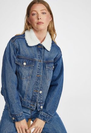Sherpa Collar Denim Trucker