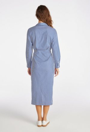 Twist Front Shirt Midi Dress