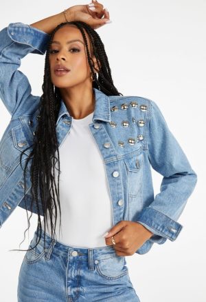Studded Trucker Denim Jacket