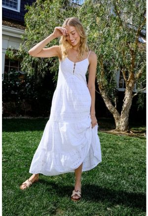 Eyelet Tiered Maxi Dress