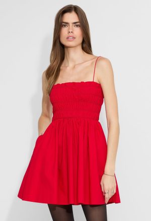 Smocked Mini A-Line Dress