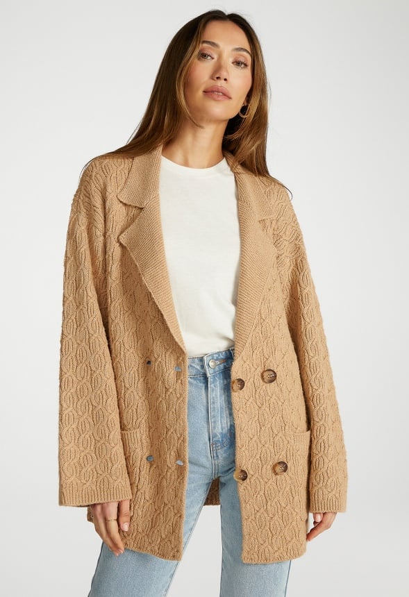 Cable Knit Shawl Cardigan