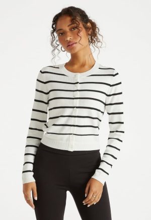 Cropped Fine Knit Cardigan