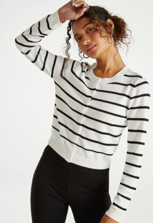 Cropped Fine Knit Cardigan