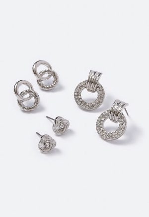 Irene Mixed Linked Ring Stud Set