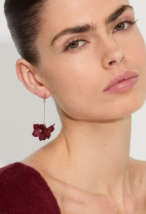 Xyla Color Coated Petals Flowers Drop Earrings
