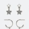 3-Pairs Pack Kenzie 4th Of July Mix Stars Earrings