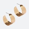 Demi Textured Metal Graduating Hoop Earrings