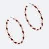 Joy Candy Cane Enamel Hoop Earrings
