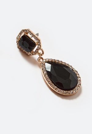 Jules Linked Glass Stone Drop Earrings