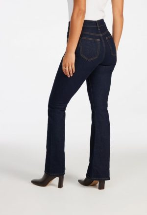 Denim High Rise Flare Leg Pants
