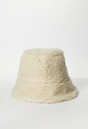 Shearling Trim Bucket Hat