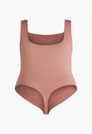 Plus Size Square Neck Sleeveless Bodysuit