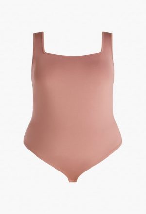 Plus Size Square Neck Sleeveless Bodysuit