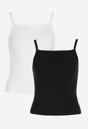 2-Pack Cropped Strappy Rib Tank