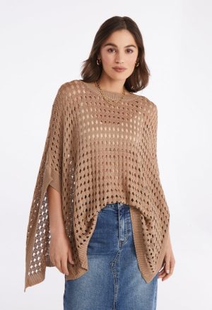 Loose Crochet Knit Ruana