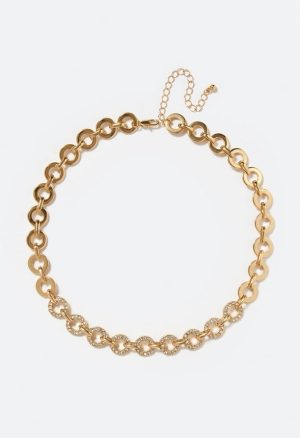 Lexi Pave Rhinestone And Metal Rings Necklace