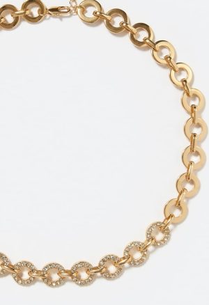 Lexi Pave Rhinestone And Metal Rings Necklace