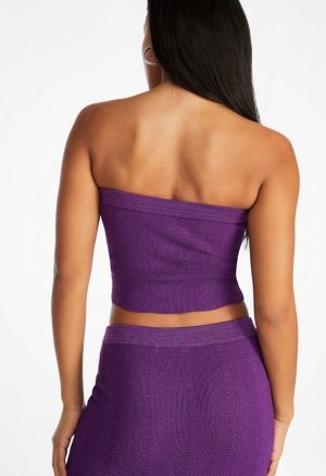 Lurex Rib Bandeau Top