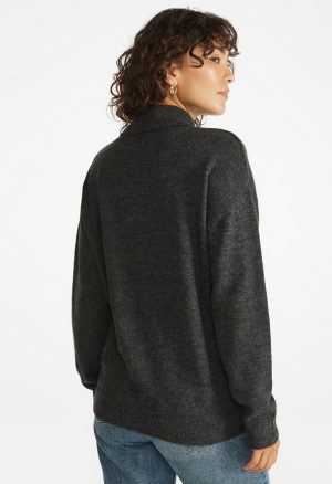 Relaxed Polo Henley Sweater