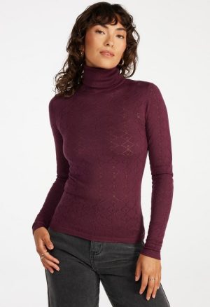 Pointelle Sweater Turtleneck