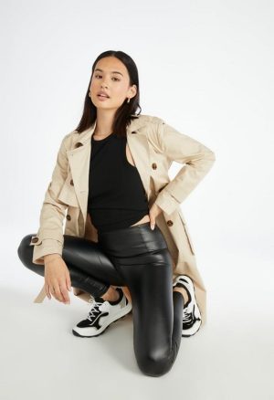 TUMMY TAMER FAUX LEATHER ANKLE LEGGING