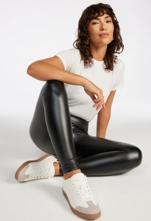 Tummy Tamer Faux Leather Ankle Legging