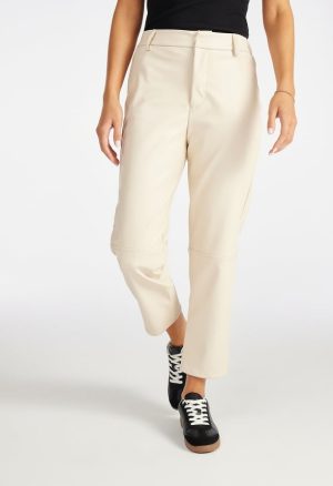 Straight Crop Leather Trousers