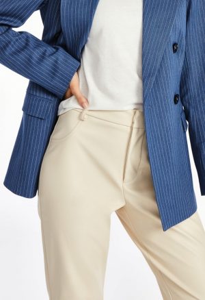 Straight Crop Leather Trousers