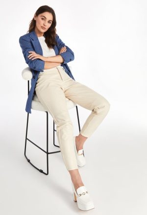 Straight Crop Leather Trousers