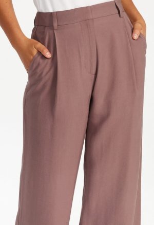 Tailored Wide Leg Pleat Front Trousers