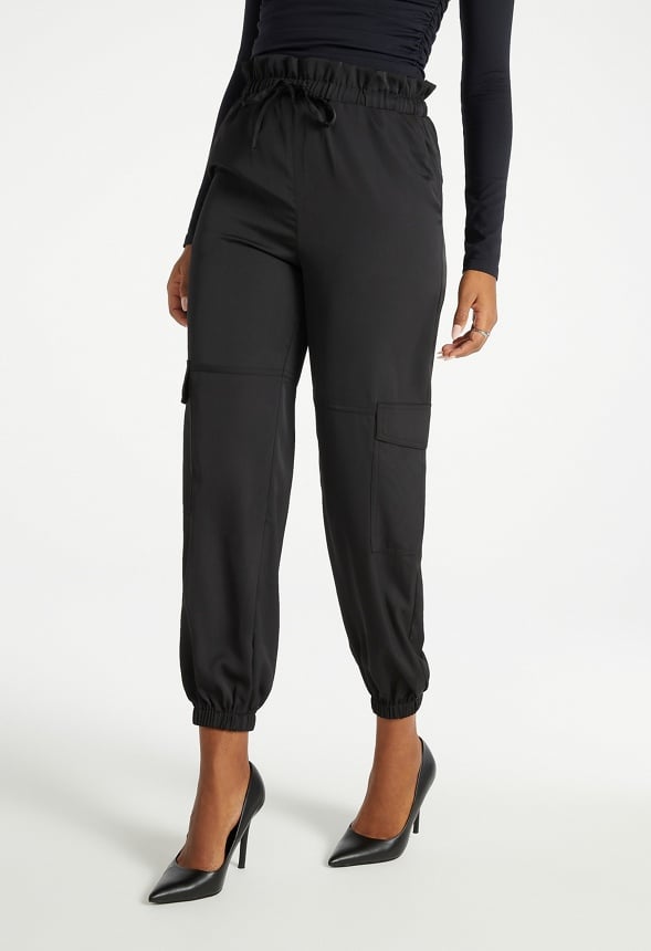 Satin Cargo Joggers