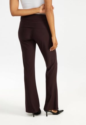 Draped Wide Leg Foldover Pants