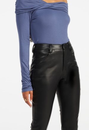 Faux Leather Bootcut Pants