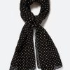Dotty Long Woven Pola Dot Print Rectangle Scarf