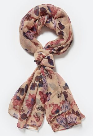 Flo Long Woven Floral Rectangle Scarf