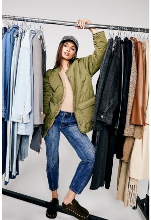 Avery Seamed Cargo Straight Leg Jeans