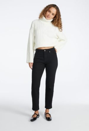 Asher Mid Rise Comfort Ankle Straight Jean