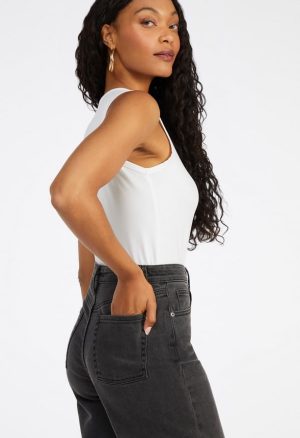 Ultra High Rise Straight Leg Denim Jeans