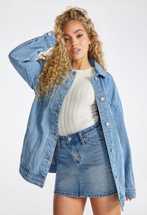 A-Line Mini Denim Skirt