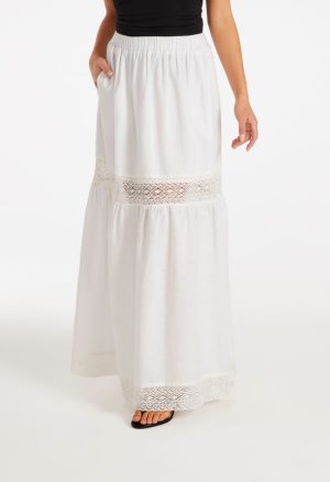 Cotton Voile Tiered Maxi Skirt