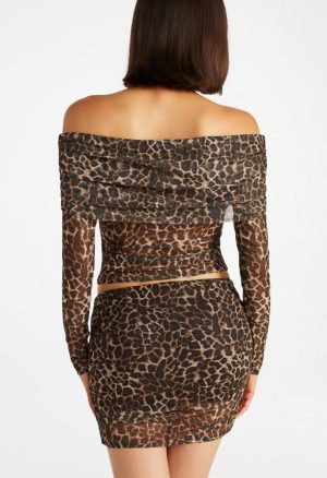 Mesh Ruched Mini Skirt