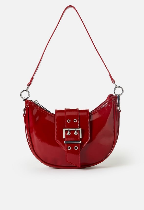 Belted Half Moon Shoulder Bag