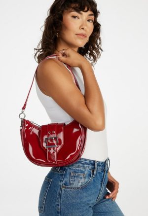 Belted Half Moon Shoulder Bag